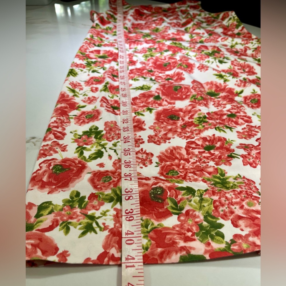 TALBOTS Casual Dress, Shift , Round neck, zipper back, Red Flower Print Size 14 - Picture 7 of 11